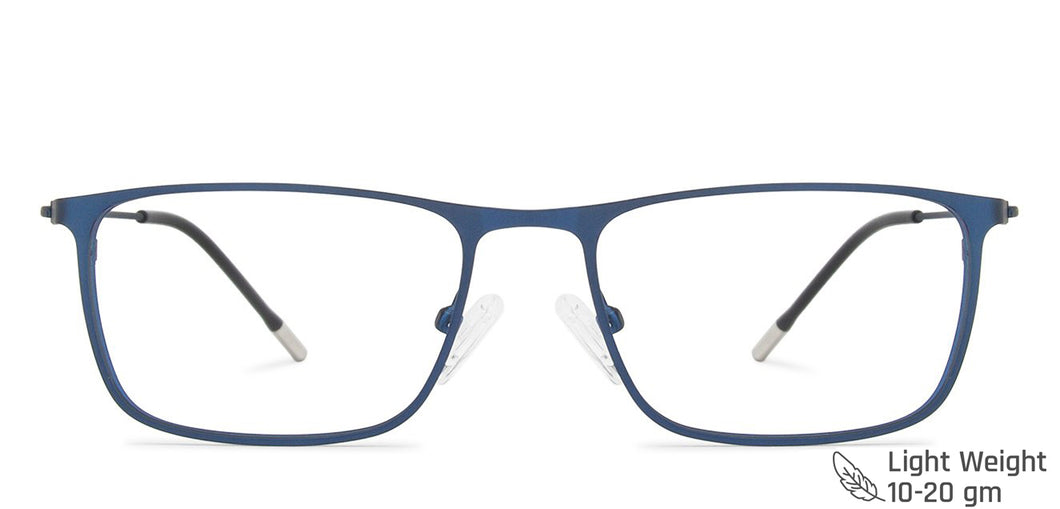 Blue Rectangle Full Rim Extra Narrow Unisex Eyeglasses by Vincent Chase-145714