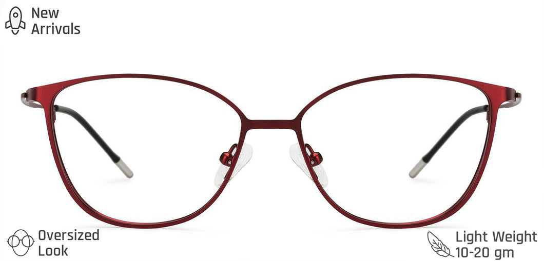 Red Cat Eye Full Rim Women Eyeglasses by Vincent Chase Computer Glasses-144712