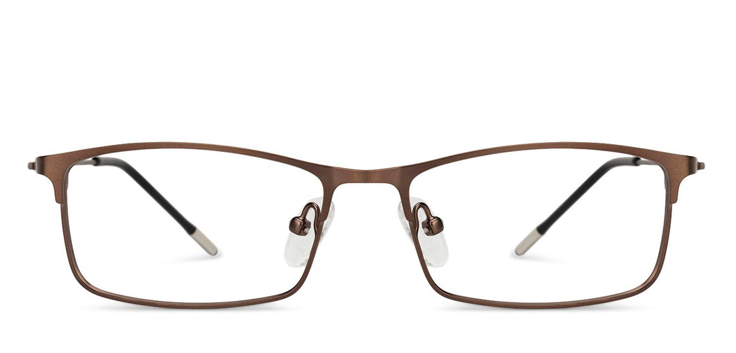 Brown Rectangle Full Rim Extra Narrow Unisex Eyeglasses by Vincent Chase Online-138316
