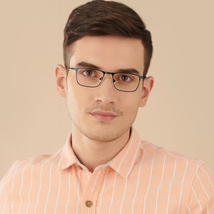 Gunmetal Rectangle Full Rim Unisex Eyeglasses by Vincent Chase Computer Glasses-144494