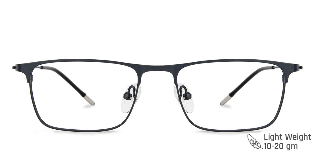 Black Rectangle Full Rim Narrow Unisex Eyeglasses by Vincent Chase-138319