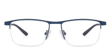 Load image into Gallery viewer, Blue Rectangle Half Rim Unisex Eyeglasses by Vincent Chase-138362