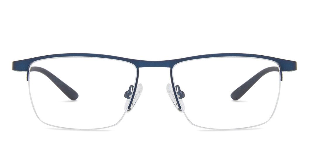 Blue Rectangle Half Rim Unisex Eyeglasses by Vincent Chase-138362