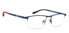 Load image into Gallery viewer, Blue Rectangle Half Rim Unisex Eyeglasses by Vincent Chase-138362