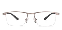 Load image into Gallery viewer, Gunmetal Rectangle Half Rim Unisex Eyeglasses by Vincent Chase VC-203689