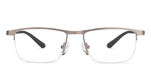 Gunmetal Rectangle Half Rim Unisex Eyeglasses by Vincent Chase VC-203689