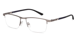 Gunmetal Rectangle Half Rim Unisex Eyeglasses by Vincent Chase VC-203689