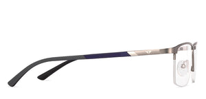Gunmetal Rectangle Half Rim Unisex Eyeglasses by Vincent Chase VC-203689