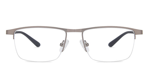 Gunmetal Rectangle Half Rim Medium Unisex Eyeglasses by Vincent Chase-138363
