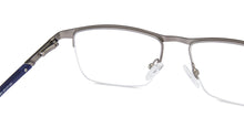 Load image into Gallery viewer, Gunmetal Rectangle Half Rim Medium Unisex Eyeglasses by Vincent Chase-138363