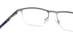 Gunmetal Rectangle Half Rim Medium Unisex Eyeglasses by Vincent Chase-138363