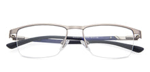 Load image into Gallery viewer, Gunmetal Rectangle Half Rim Medium Unisex Eyeglasses by Vincent Chase-138363
