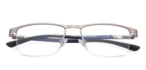 Gunmetal Rectangle Half Rim Medium Unisex Eyeglasses by Vincent Chase-138363