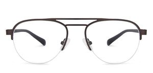 Gunmetal Aviator Half Rim Wide Unisex Eyeglasses by Vincent Chase VC-138365
