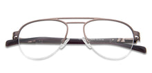 Load image into Gallery viewer, Gunmetal Aviator Half Rim Wide Unisex Eyeglasses by Vincent Chase VC-138365