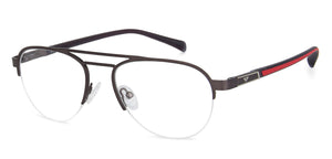 Gunmetal Aviator Half Rim Wide Unisex Eyeglasses by Vincent Chase VC-138365