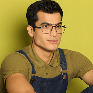 Blue Square Full Rim Unisex Eyeglasses by Vincent Chase Online-138368