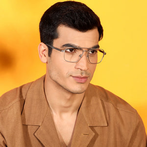 Gunmetal Square Full Rim Unisex Eyeglasses by Vincent Chase Online-138369