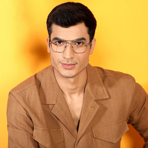 Gunmetal Square Full Rim Unisex Eyeglasses by Vincent Chase Online-138369