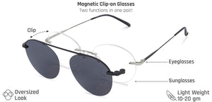 Silver Round Rimless Unisex Eyeglasses by Vincent Chase Online-138670