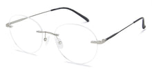 Load image into Gallery viewer, Silver Round Rimless Unisex Eyeglasses by Vincent Chase Online-138670