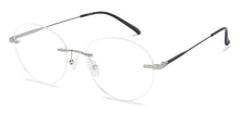 Load image into Gallery viewer, Silver Round Rimless Unisex Eyeglasses by Vincent Chase Online-138670