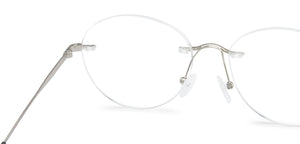 Silver Round Rimless Unisex Eyeglasses by Vincent Chase Online-138670