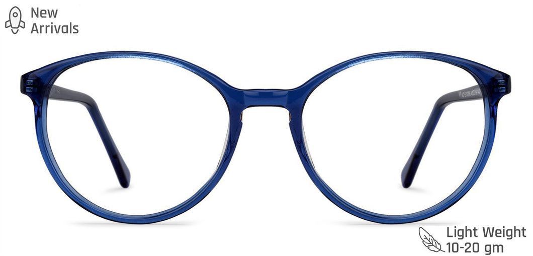 Blue Round Full Rim Unisex Eyeglasses by Vincent Chase VC-140417