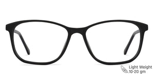 Black Rectangle Full Rim Unisex Eyeglasses by Vincent Chase Online-140424