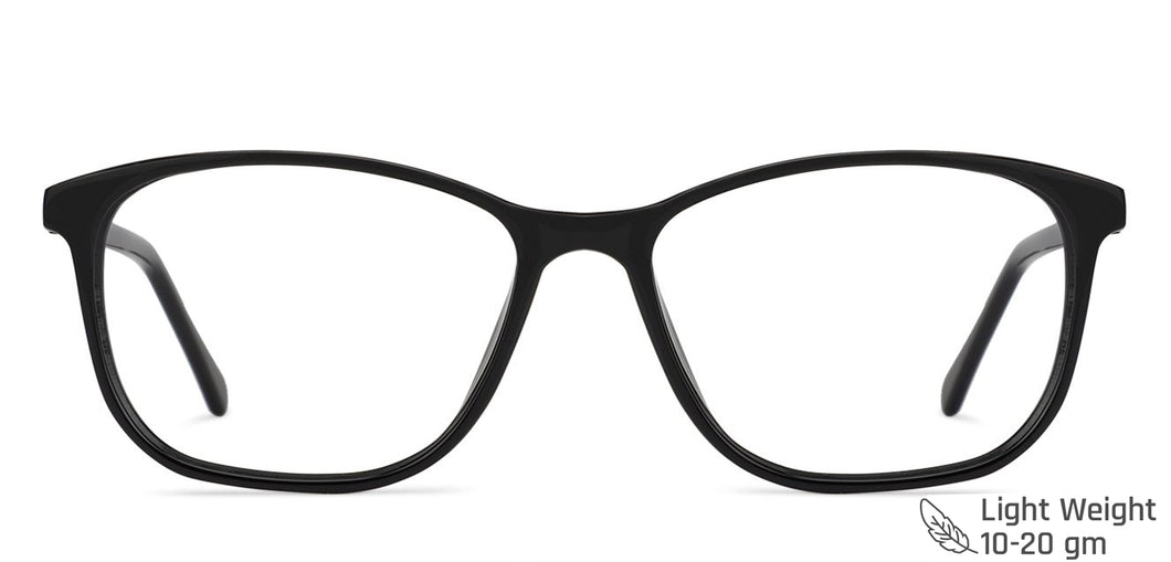 Black Rectangle Full Rim Unisex Eyeglasses by Vincent Chase Online-140424