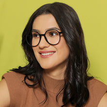 Load image into Gallery viewer, Black Geometric Full Rim Unisex Eyeglasses by Vincent Chase-140426