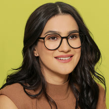 Load image into Gallery viewer, Black Geometric Full Rim Unisex Eyeglasses by Vincent Chase-140426