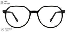 Load image into Gallery viewer, Black Geometric Full Rim Unisex Eyeglasses by Vincent Chase-140426