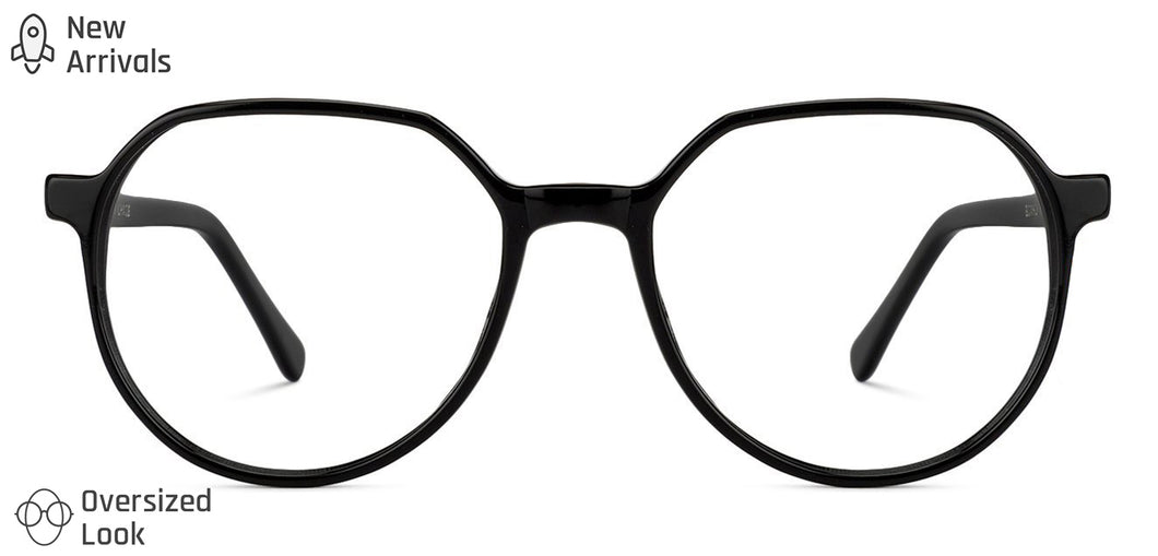 Black Geometric Full Rim Unisex Eyeglasses by Vincent Chase-140426