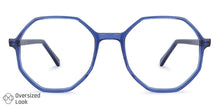 Load image into Gallery viewer, Blue Hexagonal Full Rim Wide Unisex Eyeglasses by Vincent Chase Online-140430