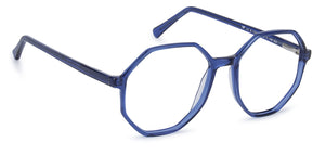 Blue Hexagonal Full Rim Wide Unisex Eyeglasses by Vincent Chase Online-140430