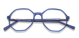 Blue Hexagonal Full Rim Wide Unisex Eyeglasses by Vincent Chase Online-140430