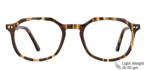 Tortoise Hexagonal Full Rim Medium Unisex Eyeglasses by Vincent Chase Online-140556