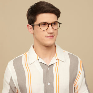 Tortoise Round Full Rim Unisex Eyeglasses by Vincent Chase Computer Glasses-146344