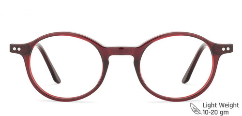 Red Round Full Rim Wide Unisex Eyeglasses by Vincent Chase Online-140558