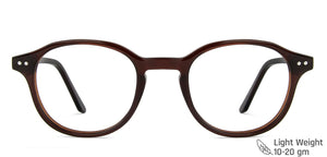 Brown Round Full Rim Narrow Unisex Eyeglasses by Vincent Chase-140917