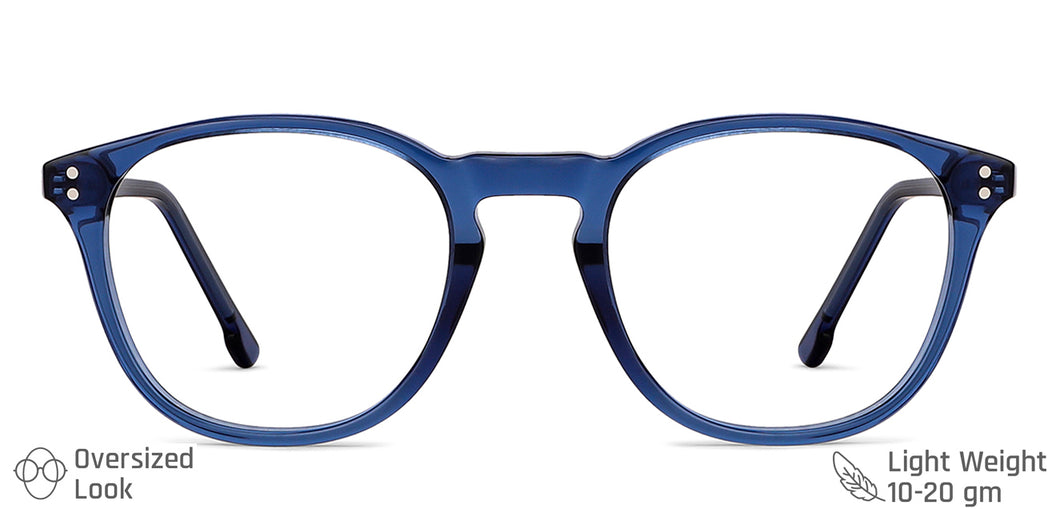 Blue Round Full Rim Unisex Eyeglasses by Vincent Chase Computer Glasses-144519