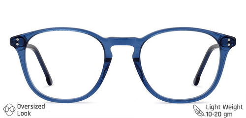 Blue Round Full Rim Wide Unisex Eyeglasses by Vincent Chase Online-140925