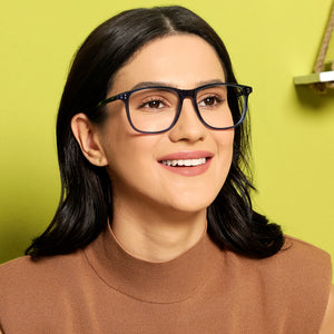 Blue Square Full Rim Extra Wide Unisex Eyeglasses by Vincent Chase-140930