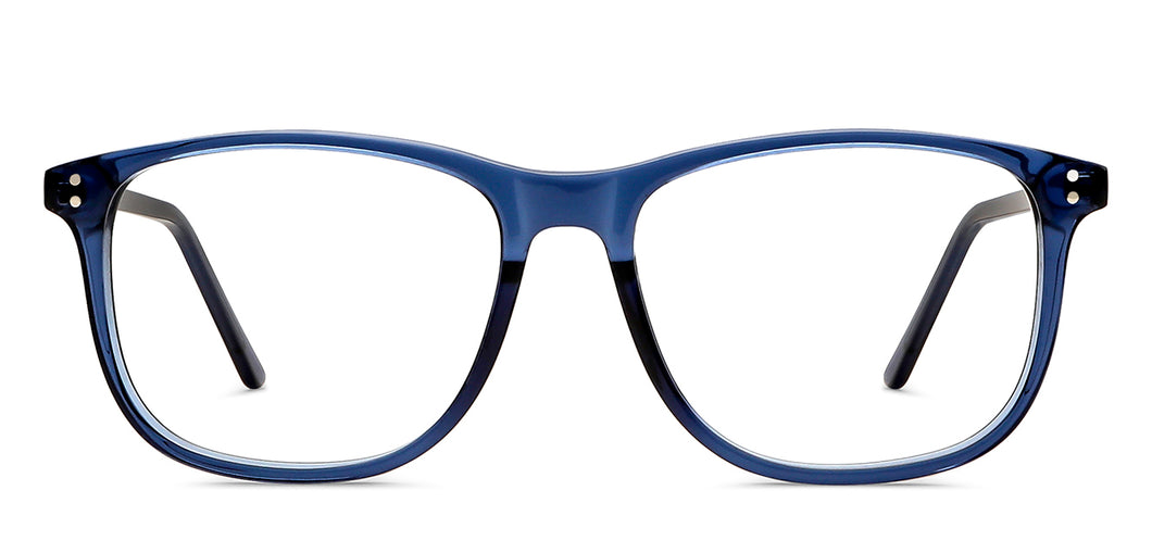 Blue Square Full Rim Extra Wide Unisex Eyeglasses by Vincent Chase-140930