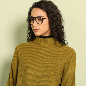 Black Aviator Full Rim Unisex Eyeglasses by Vincent Chase Computer Glasses-147199