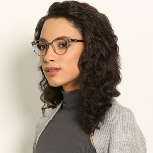 Transparent Cat Eye Full Rim Women Eyeglasses by Vincent Chase Computer Glasses-147205