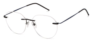 Blue Geometric Rimless Unisex Eyeglasses by Vincent Chase-142982