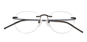 Blue Geometric Rimless Unisex Eyeglasses by Vincent Chase-142982
