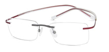 Load image into Gallery viewer, Red Rectangle Rimless Extra Narrow Unisex Eyeglasses by Vincent Chase Online-142984